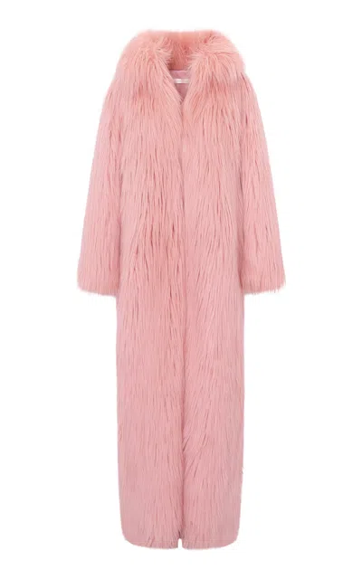 Loveshackfancy Valia Faux Fur Coat In Pink