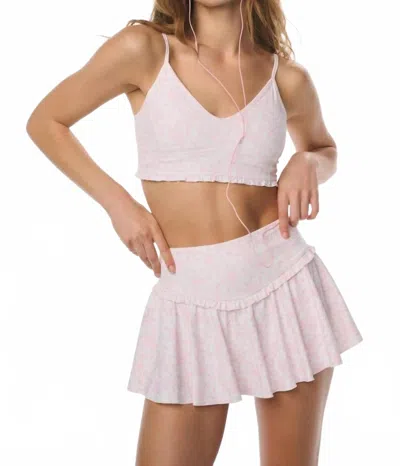 Loveshackfancy Laudie Bow Print Active Zip-up Top In Chantilly In Multi