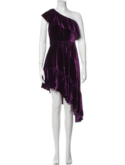 Pre-owned Loveshackfancy Velvet Mini Dress W/ Tags In Purple