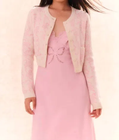 Loveshackfancy Veronika Cardigan In Bon Bon Pink