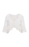 Loveshackfancy Vessia Ruffled Lace Top In Neutral