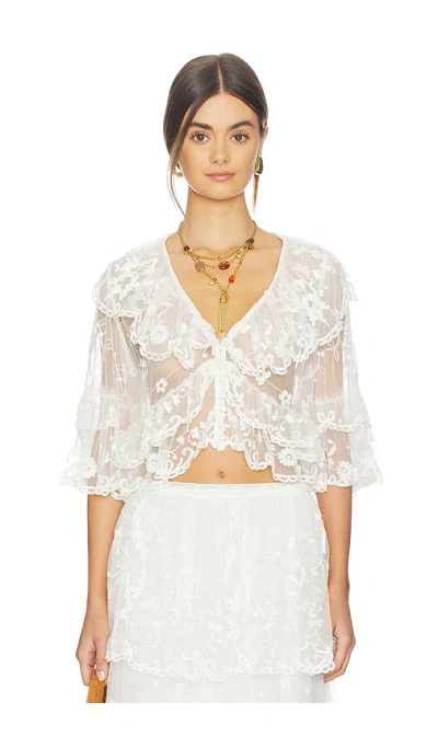 Loveshackfancy Vessia Top In White