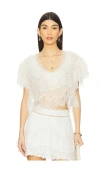 Loveshackfancy Vienne Lace Top In 象牙白