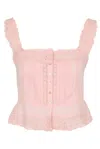 Loveshackfancy Vietta Top Bellerose Pink In Pink