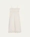 Loveshackfancy Vinca Lace-trim Midi Dress In Optic White