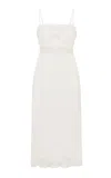 Loveshackfancy Vinca Lace-trimmed Cotton Midi Dress In White