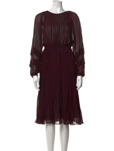 Pre-owned Loveshackfancy Vintage Midi Length Dress In Burgundy
