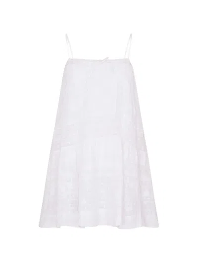 Loveshackfancy Vionett Lace-trimmed Mini Dress In White