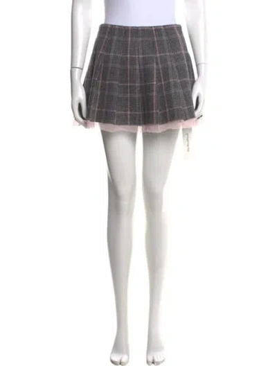 Pre-owned Loveshackfancy Virgin Wool Mini Skirt In Gray