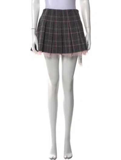 Pre-owned Loveshackfancy Virgin Wool Mini Skirt In Gray