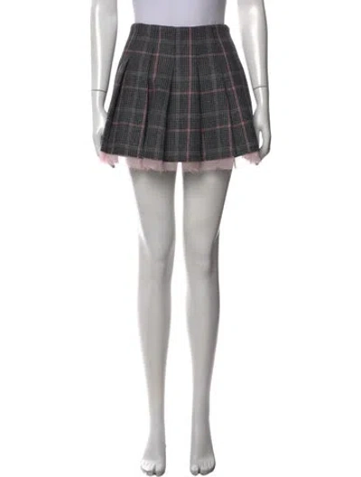 Pre-owned Loveshackfancy Virgin Wool Mini Skirt In Grey