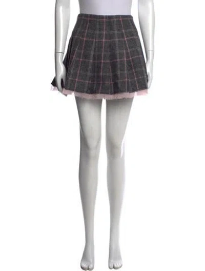 Pre-owned Loveshackfancy Virgin Wool Mini Skirt In Grey