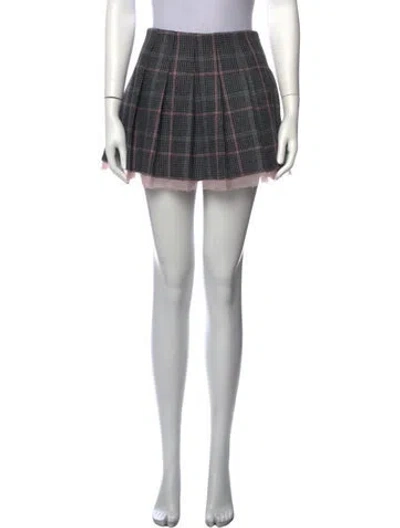 Pre-owned Loveshackfancy Virgin Wool Mini Skirt In Grey