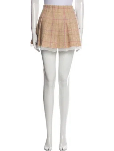 Pre-owned Loveshackfancy Virgin Wool Mini Skirt In Multi