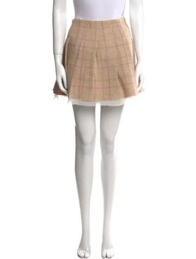 Pre-owned Loveshackfancy Virgin Wool Mini Skirt In Neutral