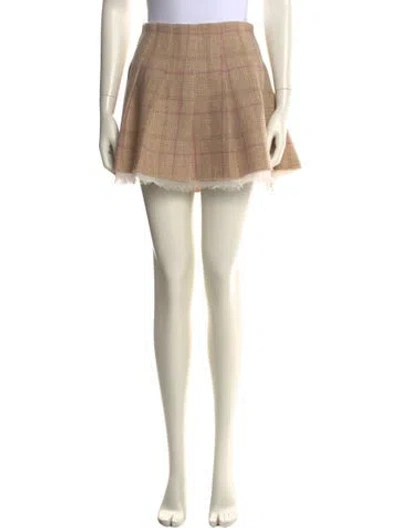 Pre-owned Loveshackfancy Virgin Wool Mini Skirt In Neutral