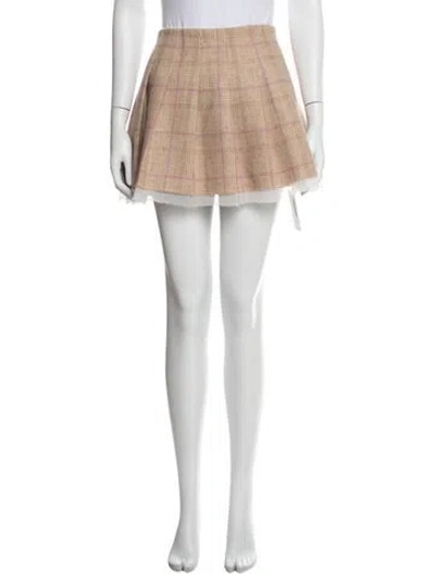 Pre-owned Loveshackfancy Virgin Wool Mini Skirt In Neutrals/pink