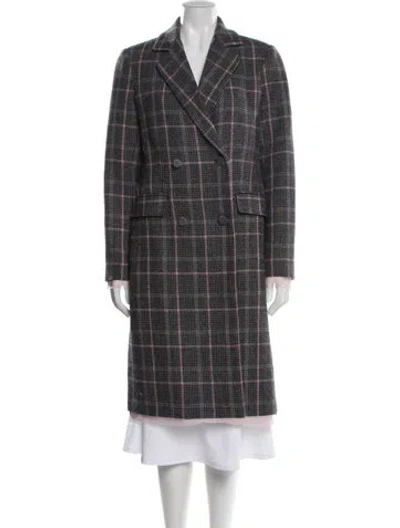 Pre-owned Loveshackfancy Virgin Wool Plaid Print Coat In Multi