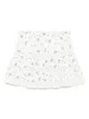 Loveshackfancy Viro Ribbed Floral And Bow-embroidered Cotton Mini Skirt In White