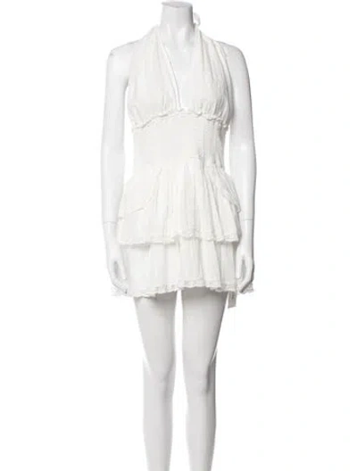 Pre-owned Loveshackfancy V-neck Knee-length Dress W/ Tags In Neutral