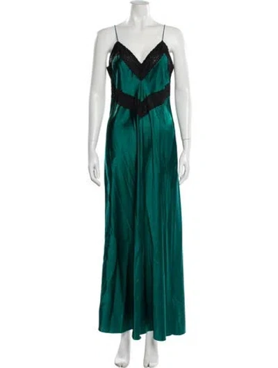 Pre-owned Loveshackfancy V-neck Long Dress W/ Tags In Green