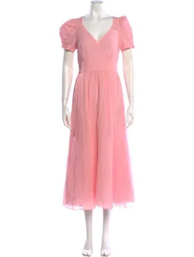 Pre-owned Loveshackfancy V-neck Long Dress W/ Tags In Pink