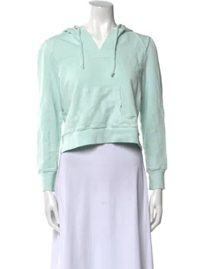 Pre-owned Loveshackfancy V-neck Long Sleeve Sweatshirt In Green