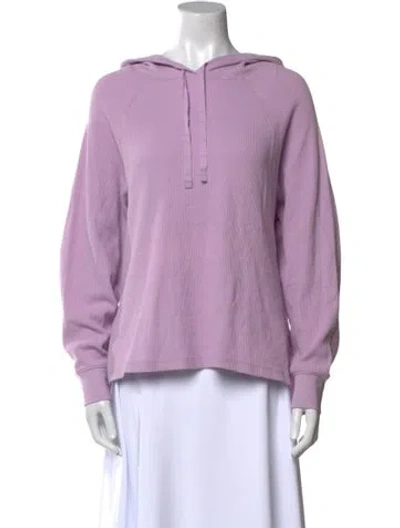 Pre-owned Loveshackfancy V-neck Long Sleeve Sweatshirt In Purple