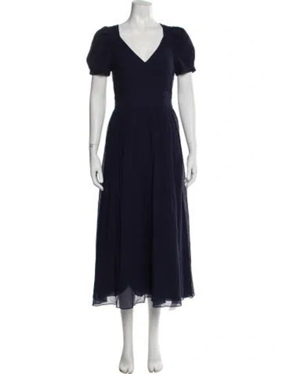 Pre-owned Loveshackfancy V-neck Midi Length Dress In Blue