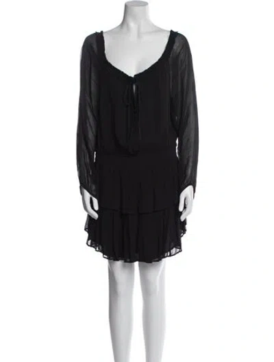 Pre-owned Loveshackfancy V-neck Mini Dress In Blue