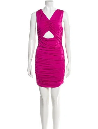Pre-owned Loveshackfancy V-neck Mini Dress In Pink