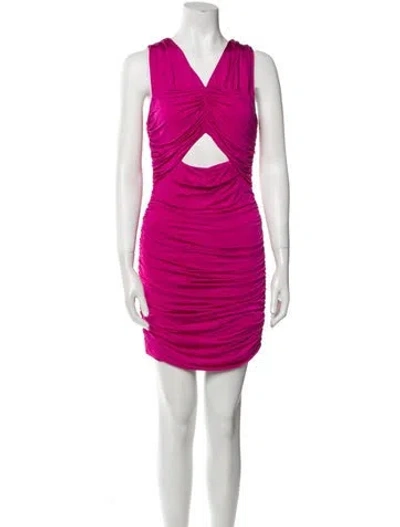 Pre-owned Loveshackfancy V-neck Mini Dress In Pink