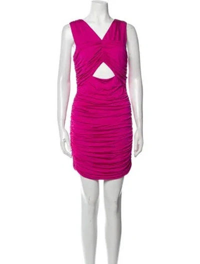 Pre-owned Loveshackfancy V-neck Mini Dress In Pink