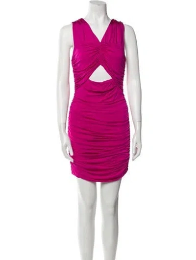 Pre-owned Loveshackfancy V-neck Mini Dress In Pink