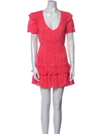 Pre-owned Loveshackfancy V-neck Mini Dress In Pink
