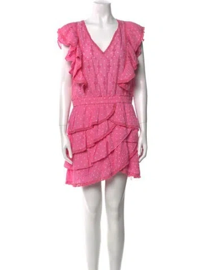 Pre-owned Loveshackfancy V-neck Mini Dress In Pink