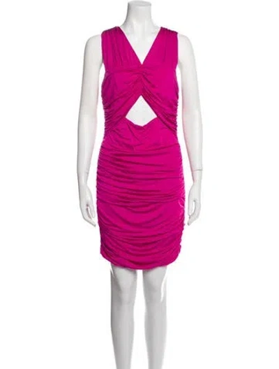 Pre-owned Loveshackfancy V-neck Mini Dress In Pink