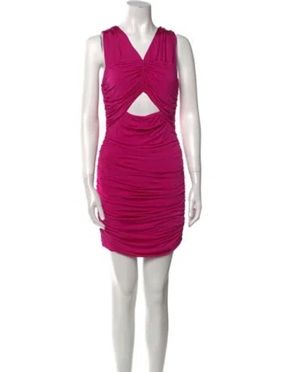 Pre-owned Loveshackfancy V-neck Mini Dress In Pink