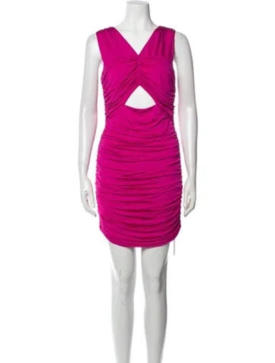 Pre-owned Loveshackfancy V-neck Mini Dress In Pink