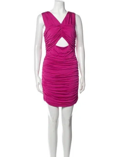 Pre-owned Loveshackfancy V-neck Mini Dress In Pink
