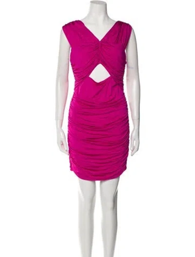 Pre-owned Loveshackfancy V-neck Mini Dress In Pink