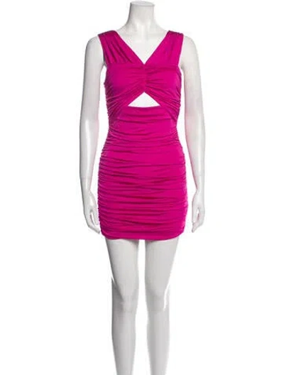 Pre-owned Loveshackfancy V-neck Mini Dress In Pink