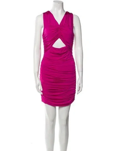 Pre-owned Loveshackfancy V-neck Mini Dress In Pink