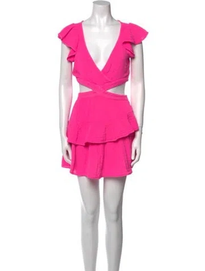 Pre-owned Loveshackfancy V-neck Mini Dress In Pink