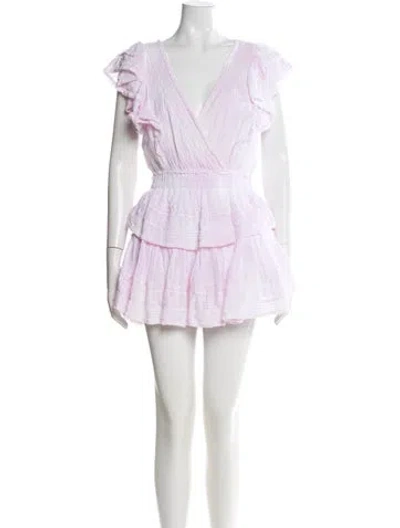 Pre-owned Loveshackfancy V-neck Mini Dress In Pink