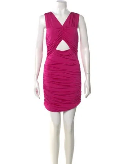 Pre-owned Loveshackfancy V-neck Mini Dress In Pink