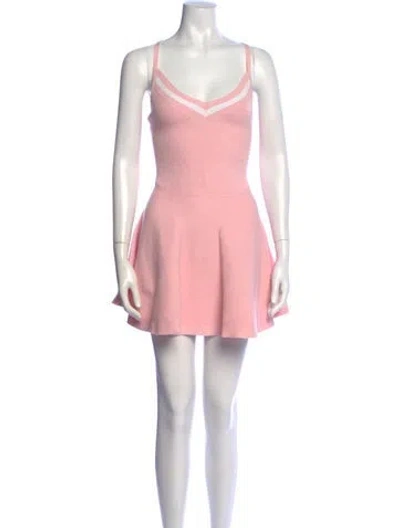 Pre-owned Loveshackfancy V-neck Mini Dress In Pink