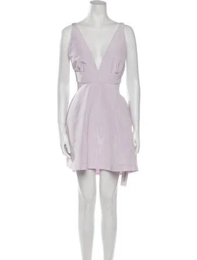 Pre-owned Loveshackfancy V-neck Mini Dress In Purple