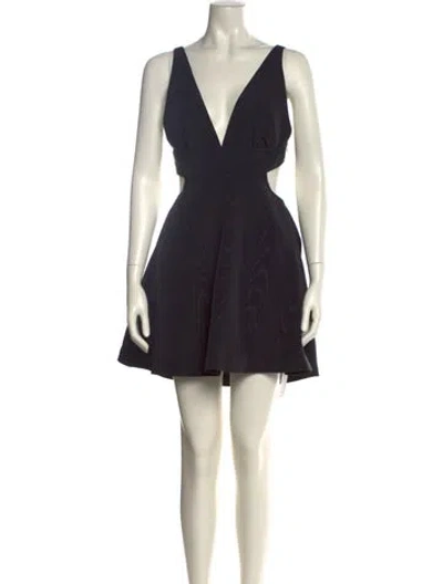 Pre-owned Loveshackfancy V-neck Mini Dress W/ Tags In Black