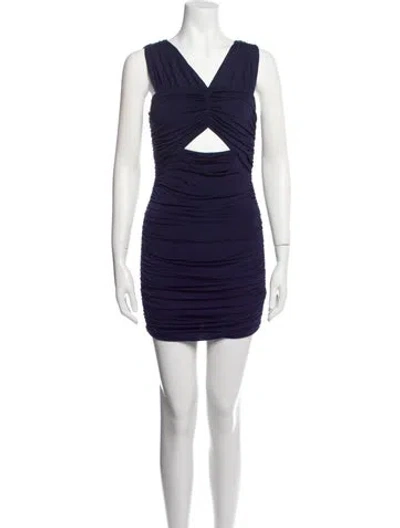 Pre-owned Loveshackfancy V-neck Mini Dress W/ Tags In Blue